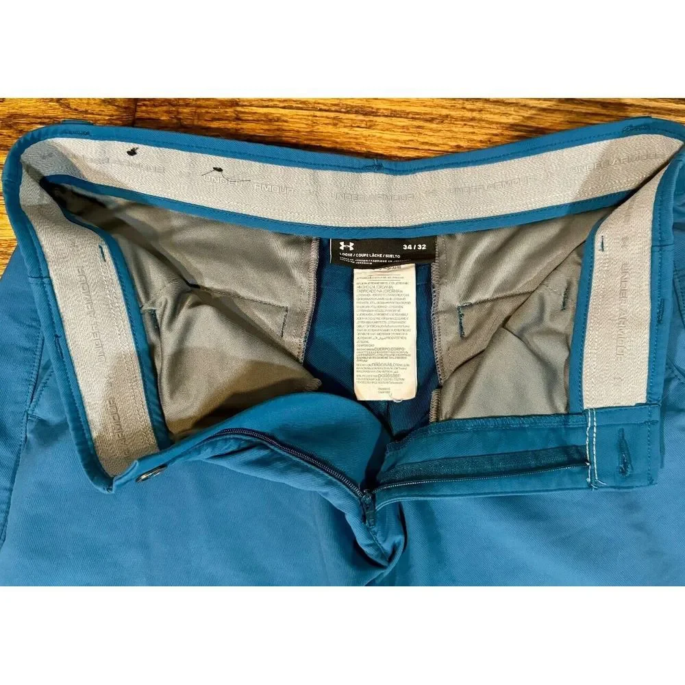 Under Armour UA Match Play comfort waist Vented Golf Pants Blue Mens Size 32x32*